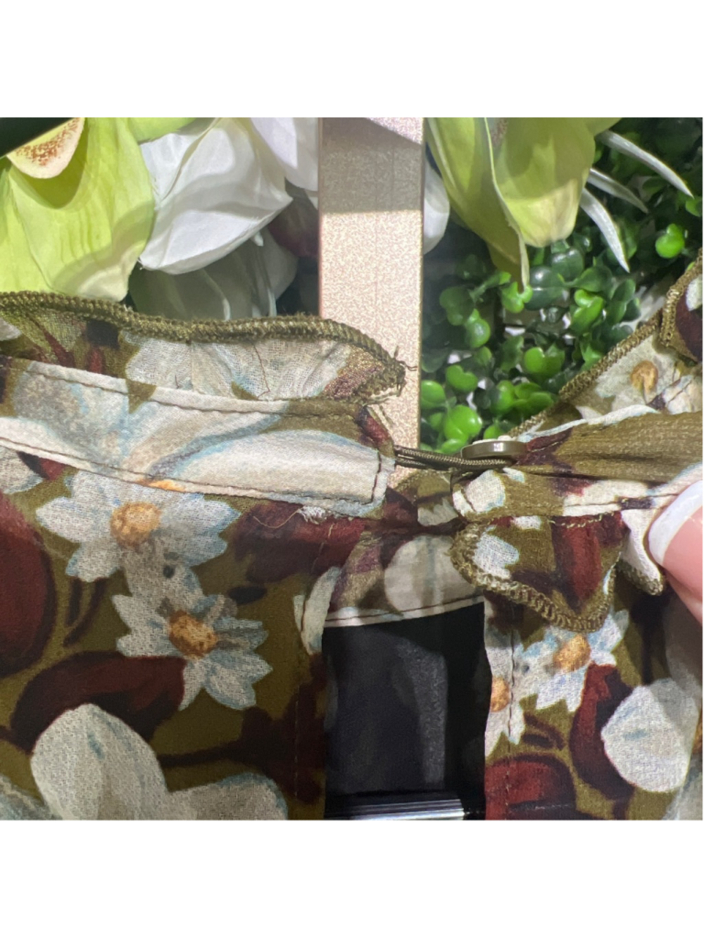 ZARA Floral Ruffle Mini Romper XS Brown White summer Bloggers Favorite Oversize - Picture 16 of 16